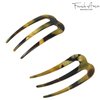 French Amie Tri Prongs 3" Medium Handmade Cellulose French Twist Stick Clip Pins 3-Prong Hair Fork for Girls Spiral Up-do Chignon Bun Holder Flexible Durable Styling Women Hair Accessories, Made in