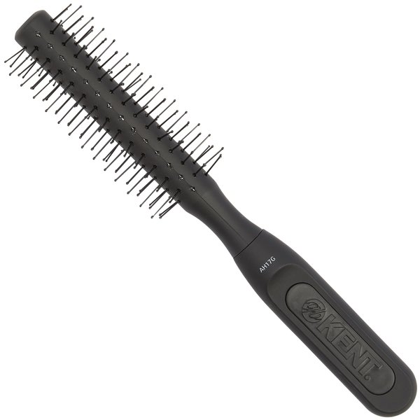 Kent AH17G, Round Brush for Blow Drying and Shaping Short to Medium Hair, Ball-Tipped Nylon Bristles for Sensitive Scalps
