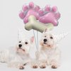 GLASNES 3 Pcs Dog Party Balloons with 2Pcs Pink Dog Paw Shaped Mylar Balloons and 1Pcs Bone Shaped Foil Balloons for Baby Shower Kids Birthday Pets Party Decorations Pet Dog Party Suppliers