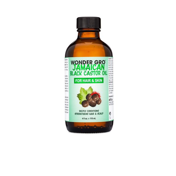 Wonder Gro Essential Oil Hair & Skin Jamaican Black Castor Oil, 4 fl oz - Deep Strengthening Conditioner - Boost Hair Growth for All Types