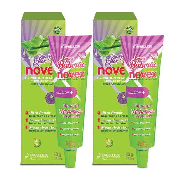 NOVEX Recharge Leave in Conditioner 2.8oz (Super Aloe Vera (Pack of 2))