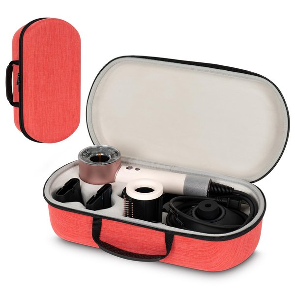 XINGFUDAO Hard Carrying Case Compatible with Dyson Supersonic Nural HD16 Hair Dryer ,Replacement Travel Storage Bag for Hair Dryer Dyson Supersonic HD08 & HD15(red)