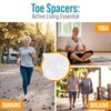 5 STARS UNITED Toe Spacers for Men and Women – 4 Gel Toe Separators for Curled and Overlapping Toes, Bunions, Hammer Toe Straightener, Big and Second Toe Spreader - White