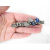 Slim blue gray bow crystal hair barrette clip bridal clip bridal barrette hair