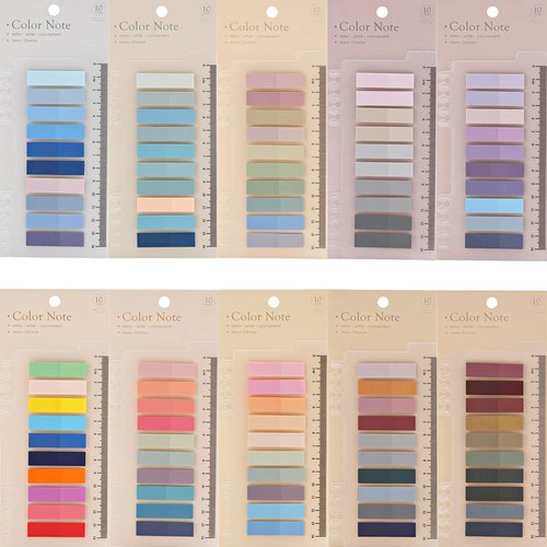 2000Pcs Sticky Tabs for Annotating Books, Clear Sticky Notes for Binders, Page Markers for Notebooks, Multi-Colored Writable and Repositionable Book Flags Strip Index Tabs