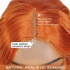 FEEL ME 28inch Synthetic Deep Wave Wig Long Ginger Curly Wigs for Black Women Orange Deep Curly Synthetic Lace Front Wig Middle Part Fake Scalp Natural Crimps Curls Daily Party Wig