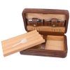 AMANCY Premium Brown Leather Travel Cigar Case,Luxury Portable Cigar Humidor W/Quality Cigar Cutter Lighter Set