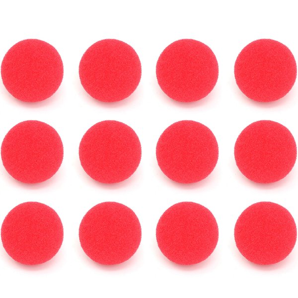 Skeleteen Red Carnival Clown Noses - Red Sponge Nose for Circus Costume Party Supplies - 12 Pieces