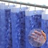 Ga-Geetopia Newest 3D Honeycomb Design - EVA Blue Plastic Shower Curtain Liner, Light Weight 72" x 72" Bathroom Shower Showroom Curtain Liner with Rustproof Metal Gromments and Weighted Magnet