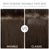 WENNALIFE Invisi Edge Tape in Hair Extensions Human Hair, 16 Inch 50g 20pcs Chocolate Brown Invisible Luxury Remy Hair Extensions Natural Seamless Injected Tape Ins Straight Extensiones De Cabello