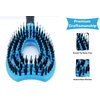 Zabolight Detangling Flex Brush Natural Boar Bristle Hair Brush for Kids, Women, and Men - Detangle All Hair Types Wet Or Dry (Blue)