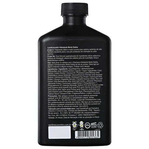 Lola From Rio - Morte Subita - Moisturizing Conditioner For All Types of Dry And Damaged Hair Types, Vegan, Cruelty-free, Paraben-free, Sulfate-free 8.45 Fl Oz