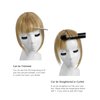 Rose bud Bangs Hair Clip in Bangs Remy Human Hair Extensions Flat Face Fringe Bangs Human Hair Pieces for Women Dark Blonde