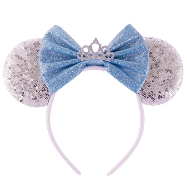 YUNISS Mouse Ear Headbands,Sparkle Mouse Ears Headband for Women Girls Cartoon Princess Costume Cosplay Decoration (Cinderella)