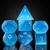 UDIXI Gemstone DND Dice Set 7PCS Stone D&D Polyhedral Dice for Dungeons and Dragons MTG Table Games (Blue Cat's Eye)