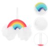 Healvian Loofah Sponge Portable Baby Sponge Rainbow Shaped Bath Scrubber Household Body Scrubber Body Scrubber Balls Shower Mesh for Kids Adults Exfoliating Bath Sponge