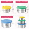LALASTAR Stainless Steel Food Containers with Lids, Set of 3 Reusable Snack Containers (110 ml, 220ml, 400ml), Leakproof Silicone Lids, Metal Food Storage Containers for Snack, Lunch, Bento, Sauce