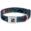 Dog Collar Seatbelt Buckle Mom Dad Close Up Blue Sparrows 13 to 18 Inches 1.5 Inch Wide