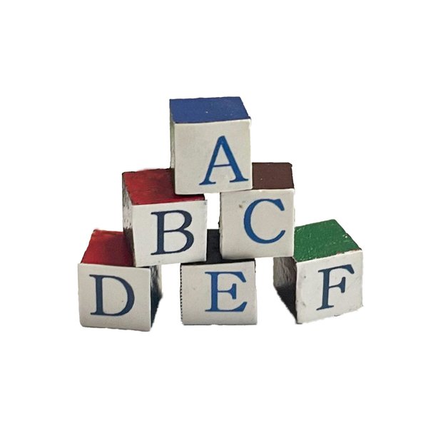 Dollhouse Miniature Alpha-Bet Baby Blocks