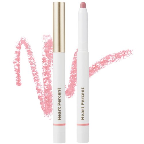 Heart Percent Dote On Mood Lip Pencil, Long-Lasting Creamy Lip Crayon Smooth Color Liner Retractable Lipstick Pencil 0.8g, 02. Creamy Pink