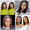 Netoe Bob Wig Human Hair 13x4 HD Lace Frontal Wigs Straight Bob Lace Front Wigs Human Hair Pre Plucked 180% Density Short Bob Wigs for Black Women Human Hair Natural Black (14 inch)
