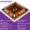 Kiapeak Shut The Box Dice Game, 10 Numbers Traditional Wooden Pub Bar Board Game, Family Classics Tabletop Version Games for Classroom, Party, or Pub