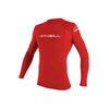 O'Neill Men's Basic Skins 50+ Long Sleeve Rash Guard, Red, S
