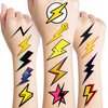 115 PCS Cute Funny Lightning Bolt Temporary Tattoos Sticker Funny Tornado Birthday Party Decorations Supplies Favors Gifts Baby Shower Boys Girls Cute Fake Lightning Bolt Tattoo School Reward Themed