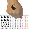 Yin Yang Ghosts Spooky and Cute Temporary Tattoo Water Resistant Fake Body Art Set Collection - Orange (One Sheet)