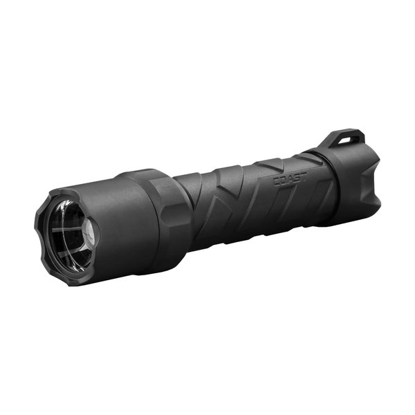 COAST POLYSTEEL 600 1000 Lumen LED Flashlight with Pure Beam Twist Focus, Stainless-Steel Core, Crushproof, Black