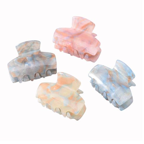 Xiwstar 4Pcs Colorful Acrylic Acetate Hair Claw Clip for Thin Hair Fashion Tortoise Shell Hair Jaw Clips Hair Clamp Accessories for Women Girls