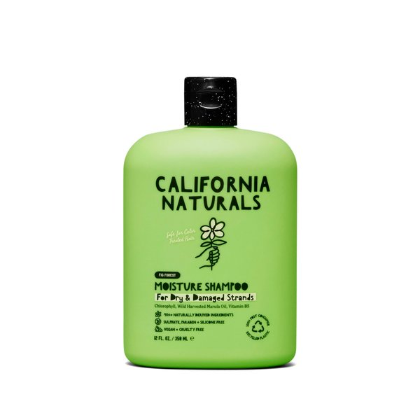 California Naturals Moisture Shampoo for Dry Damaged Hair, Hydrating Shampoo, Scalp & Hair Care for Women and Men, Natural, Vegan, Cruelty Free, Paraben and Sulfate Free Shampoo, Color Safe, 12 fl oz