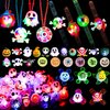 Halloween Party Favors for Kids - 57 PCS Halloween Decorations LED Flash Rings Light Up Necklaces Halloween Toys, Glow in the Dark Halloween Party Supplies, Halloween Gifts/Halloween Treats for Kids