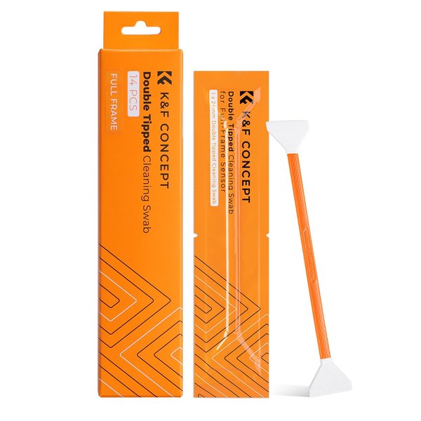 K&F Concept 14pcs Double Tipped 24mm APS Full Frame Sensor Cleaning Swab, DSLR or SLR Digital Camera Cleaning kit and Full Frame Sensor Cleaning Swab