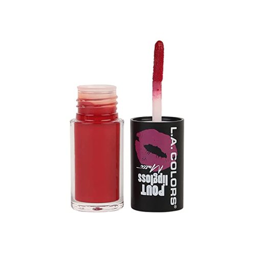 L.A. COLORS 1 Pout Matte LipGloss [ CLG636 Lusty ] Lip Gloss Stick + Free Zipper Bag