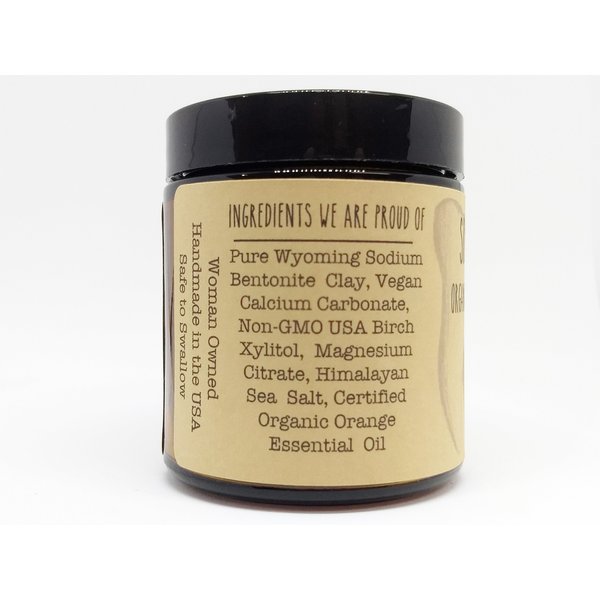 Glass JAR Organic Vegan Fluoride Free Remineralizing Tooth Powder Kid Safe Orange Value Size 6 Month Supply