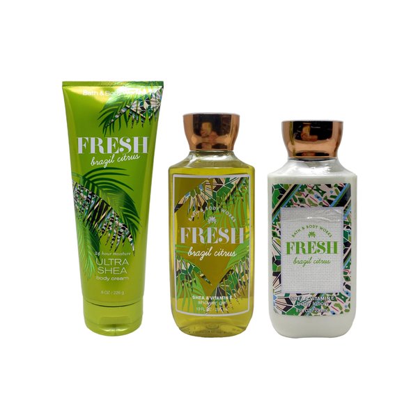 Generic Bath and Body Work Fresh Brazil Citrus - Trio Gift Set - Body Cream, Shower Gel and Body Lotion
