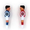 Phinacan 4Pcs Foosball Men Replacement Soccer Table Player Football Players Parts (Red+Blue)