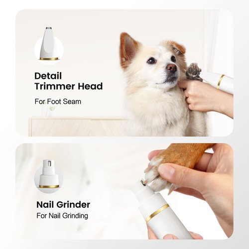 FERRISA Dog Clippers for Grooming, Small Dog Clipper Dog Grooming Kit with 4 Blade Heads, Low Noise Dog Grooming kit for Dogs Hair, Dog Clippers of Eyes, Ears, Face, Rump