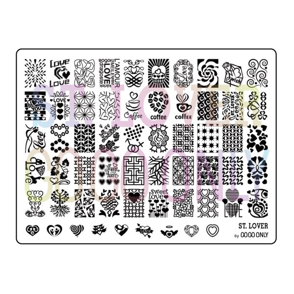 Gogoonly Nail Art Stamp Plate Collection St. Lover - Huge Size Stamping Image Plates Manicure Nail Designs DIY-BH000482