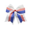 JustMyDress Patriotic Flag Cheer Ponytail Holder Girls Cheerleader Bowknot Hair Bow Tie JHN10 (-White-),ONE SIZE