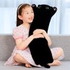 SNOWOLF Black Cat Plush Toy Soft Long Cat Pillow Plushies Doll Stuffed Animal Plush Body Pillow Black Sesame Meowchi Sofa Throw Pillow Decoration Gift for Kids Girl, 70cm/27.5inch