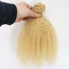 ZigZag Hair Afro Kinky Curly Human Hair Bundle Blonde Color 1pc Afro Curly Weft Hair Extensions Human Hair (14 Inch, Blonde)