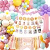 Groovy One Birthday Decorations, One Groovy Baby Birthday Decorations Girl,Groovy One Party Decorations with Groovy One Balloons, Daisy Flower Foilballoon, Hippie Birthday Photo Banner,40In Number