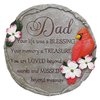 INSPIAMZUE Dad Memorial Stone, Cardinal Memorial Garden Stone Sympathy Gift for Loss of Dad, in Memory of Dad in Heaven| Remembrance of Beloved Father Bereavement Keepsake Gift TNS1