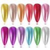 DouborQ Metallic Chrome Nail Polish Set-12 Colors Mirror Glitter Nail Polish 10ml Holographic Gold Silver Red pink Purple Nail Polish Quick-Dry for Fingernail Fingernail Nail Polish Manicure Art
