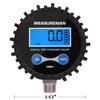 MEASUREMAN 2-1/2" Dial Size Digital Air Pressure Gauge with 1/4'' NPT Bottom Connector and Protective Boot, 0-200psi, Accuracy 1%, Battery Powered with LED Light