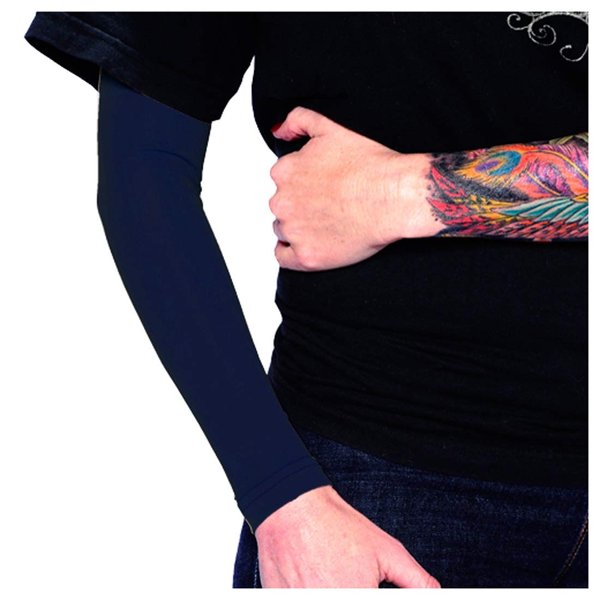 Tat2X Ink Armor Premium Full Arm Tattoo Cover Up Sleeve - No Slip Gripper - U.S. Made - Dark Navy - XL2X (one sleeve)