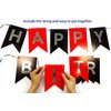 Runhiskii Happy Birthday Banner, Red Black Cardstock Decorations, 13pcs Reusable Banner for Men Women Boys Girls