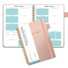 Prayer Journal for Women, Daily Bible Journal, Devotional Journal, Verse Inspirational Writing Spiral Notebook for Christian Gifts, Lasts 6 Months (8.5x5.5”), Rose Gold